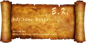 Böhler Kitti névjegykártya